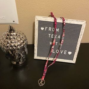 Vera Bradley Pink Flower Print Lanyard